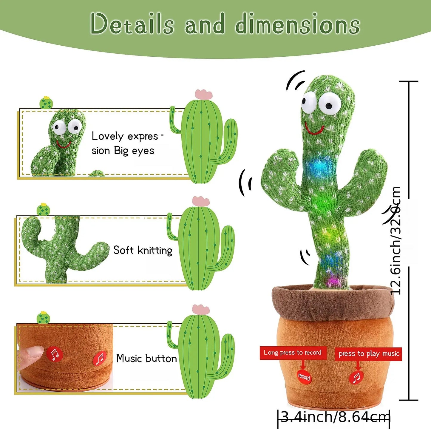 VELVET VOGUE™-Cacto Dancing Cactus Plush Toy